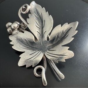 Vintage Taxco Sterling Silver Leaf Brooch Pin – Eagle 3 Mark Mexico